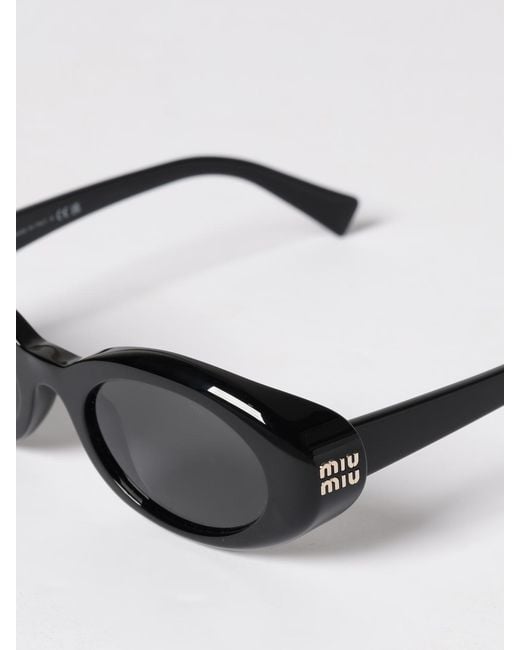 Miu Miu White Oval Tortoiseshell Acetate Sunglasses