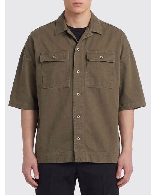 Rick Owens Green Cotton Casual Shirt for men