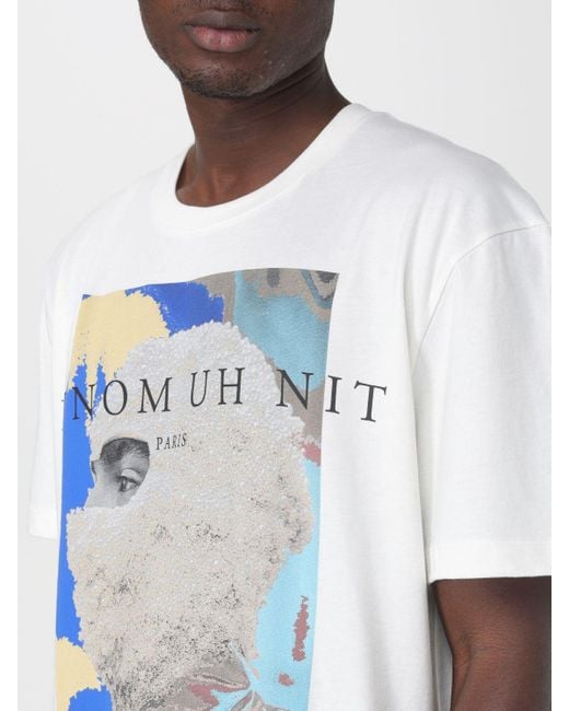 T-shirt in cotone con stampa grafica di Ih Nom Uh Nit in White da Uomo