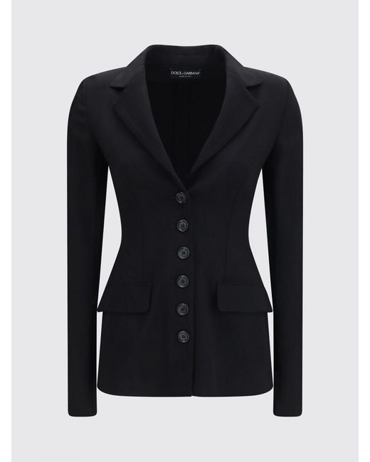 Dolce & Gabbana Blue Dolce &Amp Gabbana Single-Breasted Short Wool Blazer With Peak Lapels