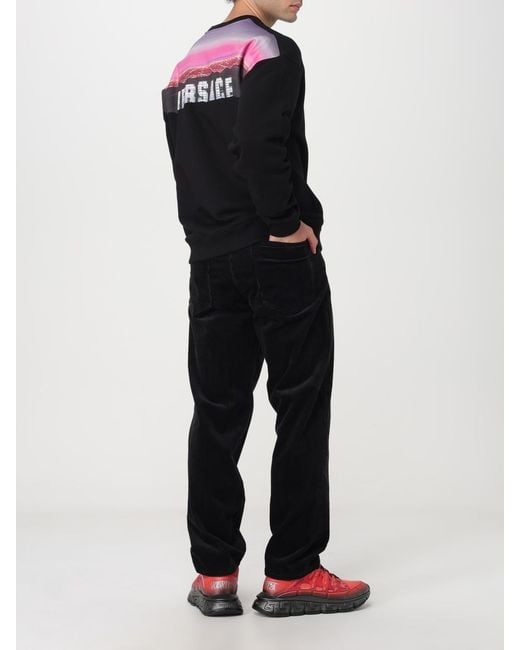 Versace Black Cotton Sweatshirt for men