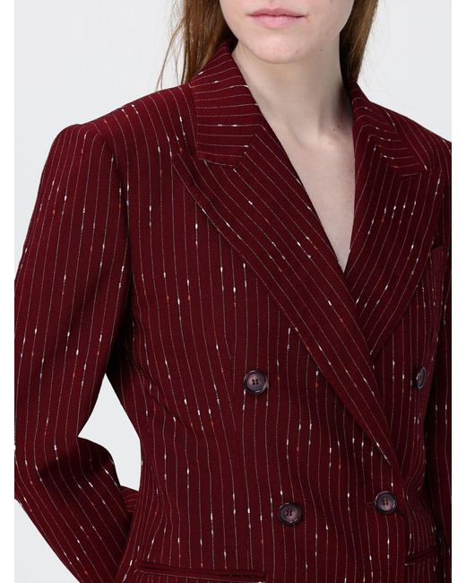 Dolce & Gabbana Red Dolce &Amp Gabbana Pinstriped Single Breasted Blazer