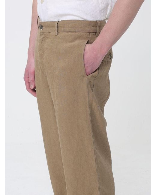 Barena Natural Linen Blend Wide Leg Trousers for men