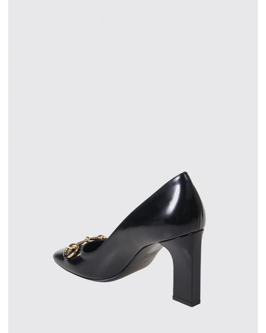Gucci Black Brushed Leather Signora Pumps