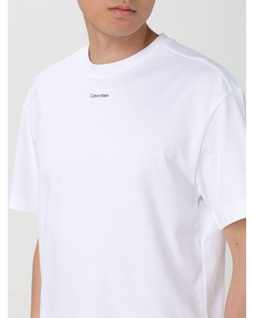 T-shirt basic con mini logo di Calvin Klein in White da Uomo
