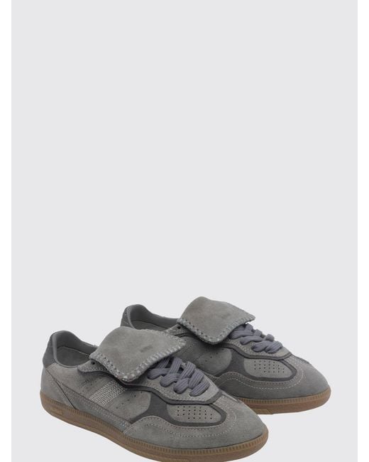Alohas Gray Tb.490 Two-Tone Suede Sneakers With Laminated Logo