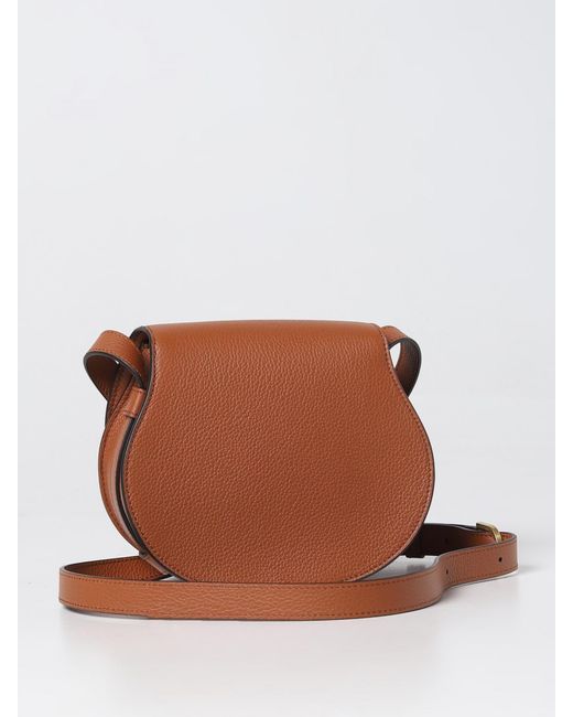 Chloé Brown Marcie Bag In Grained Leather