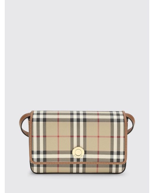 Burberry Gray Hampshire Coated Cotton Vintage Check Bag