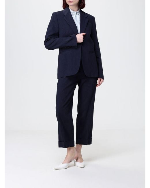 Tela Blue Andrew Cropped Linen Blend Pants
