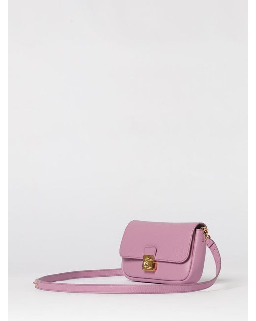 Coccinelle Pink C-Me Lock Medium Grained Leather Bag