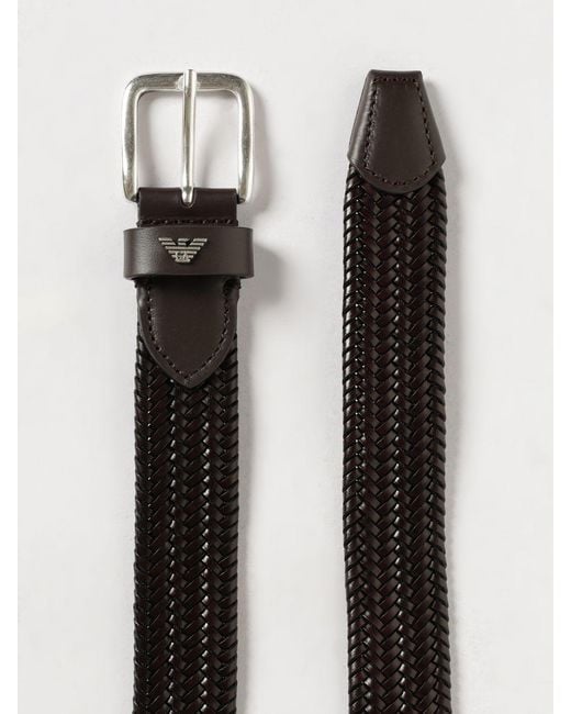 Emporio Armani White Braided Belt for men