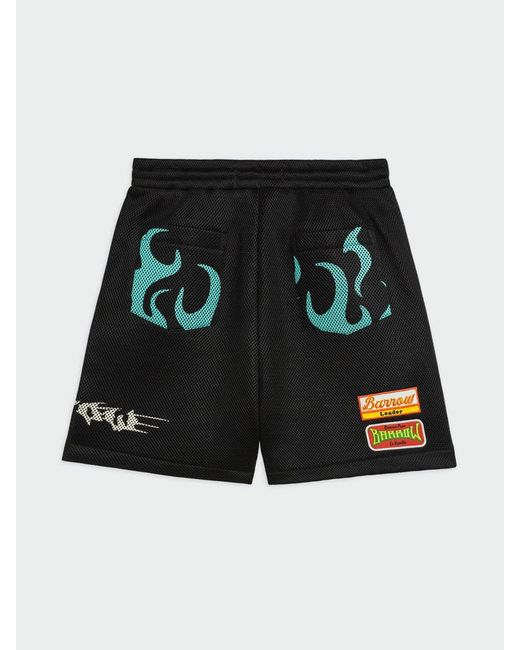Barrow Black Printed Technical Fabric Sport Shorts for men