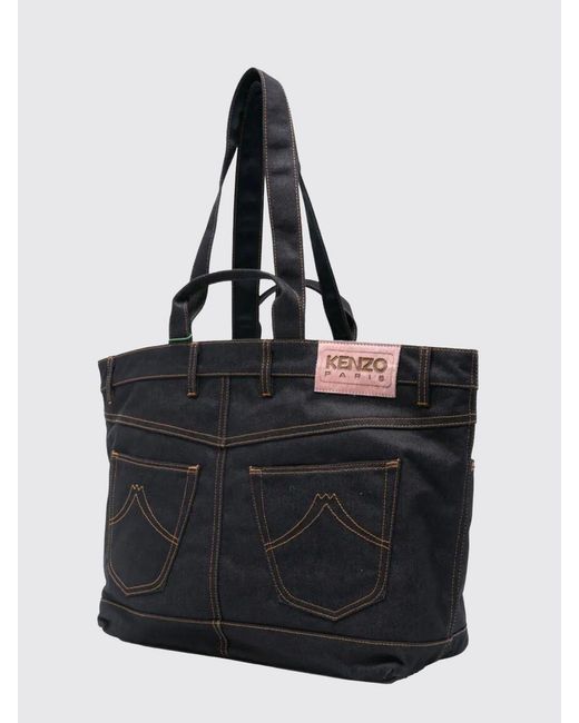 KENZO Baumwoll-Denim-Einkaufstasche in Black für Herren
