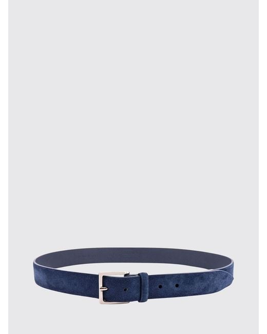 Orciani Blue Amalfi Suede Belt for men