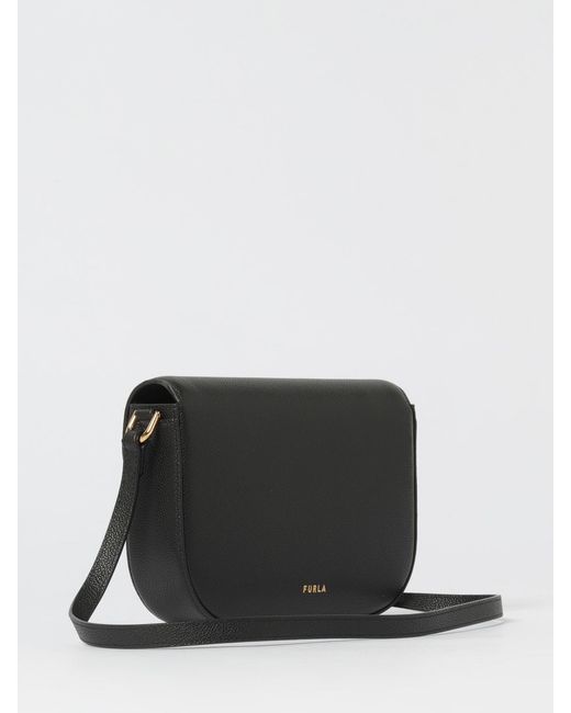 Furla Black Moonlight Small Grained Leather Bag