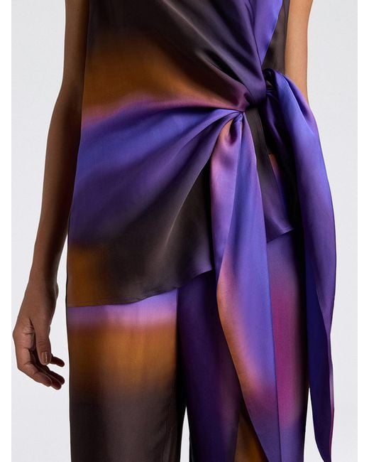 Momoní Purple Momon&Igrave Viscose Top With Abstract Pattern