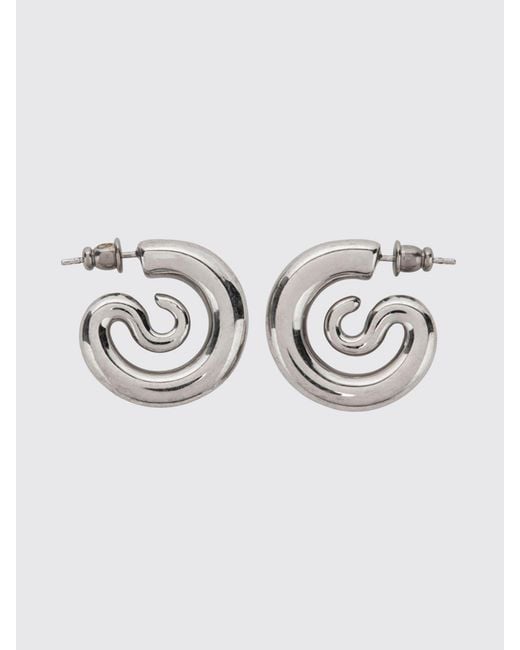 Pendientes De Aro Serpent Bicolor Chapados En Oro De 18 Qt Panconesi de color Metallic