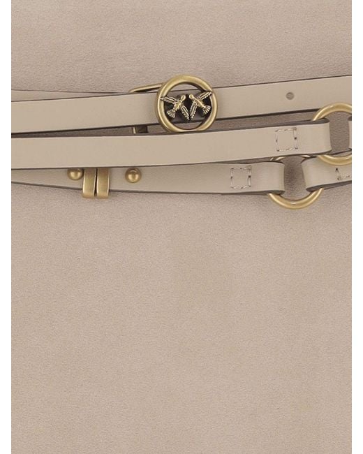 Pinko Natural Belt Bag Mini Suede Shoulder Bag