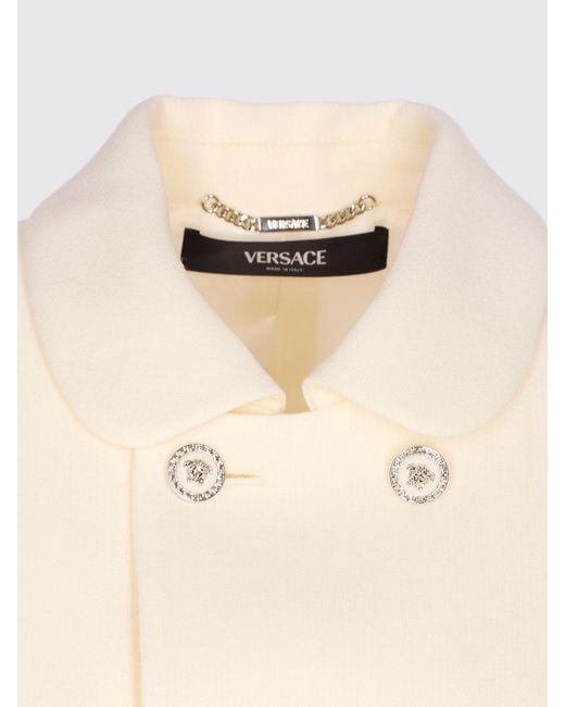 Versace White Double-Breasted Virgin Wool Blazer