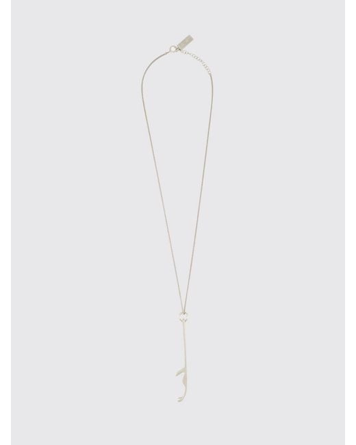 MM6 by Maison Margiela White Adjustable Brass Charm Necklace With A Trigger Clasp for men