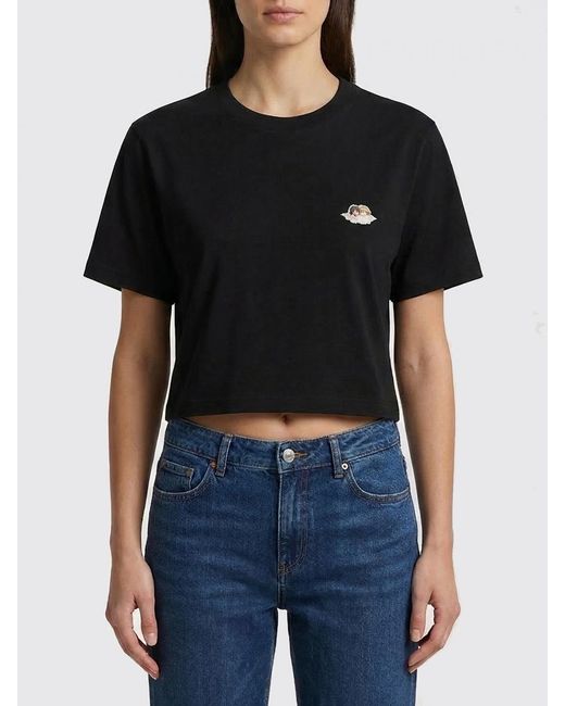 Fiorucci Black Cotton Crew-Neck T-Shirt