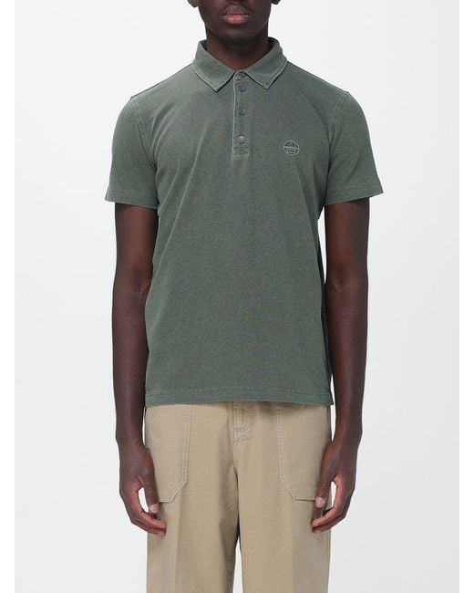 Murphy & Nye Green Cotton Short-Sleeve Polo Shirt With Ribbed Collar for men