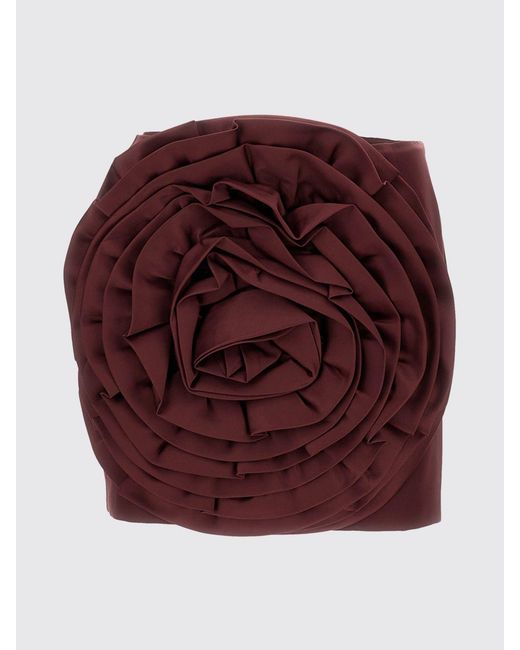 ROTATE BIRGER CHRISTENSEN Red Crêpe Mini Skirt With Maxi Flower