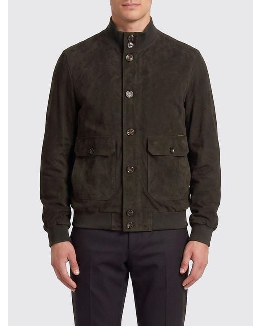 Moorer Black Carlos-Ur Suede Bomber Jacket for men