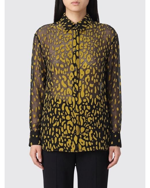 Ferragamo Natural Animalier Print Silk-Blend Shirt With French Collar