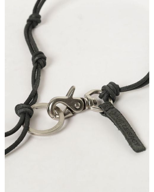 Our Legacy Natural Ladon Adjustable Leather And Metal Necklace With Engraved Logo for men