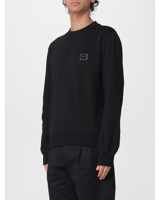 Dolce & Gabbana Black Dolce &Amp Gabbana Cotton Crewneck Sweatshirt for men