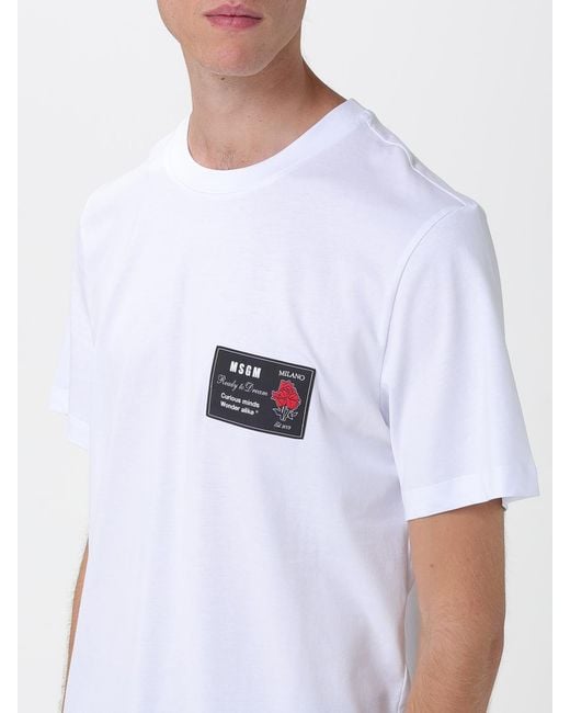 MSGM White T-Shirt for men