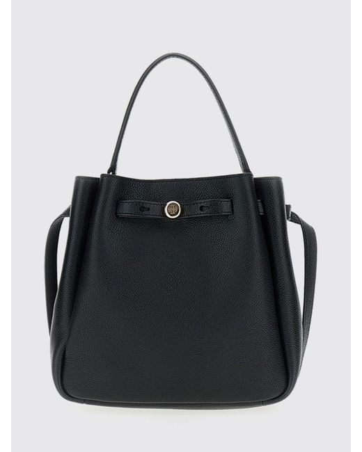 Tory Burch Black Romy Grained Leather Bucket Bag