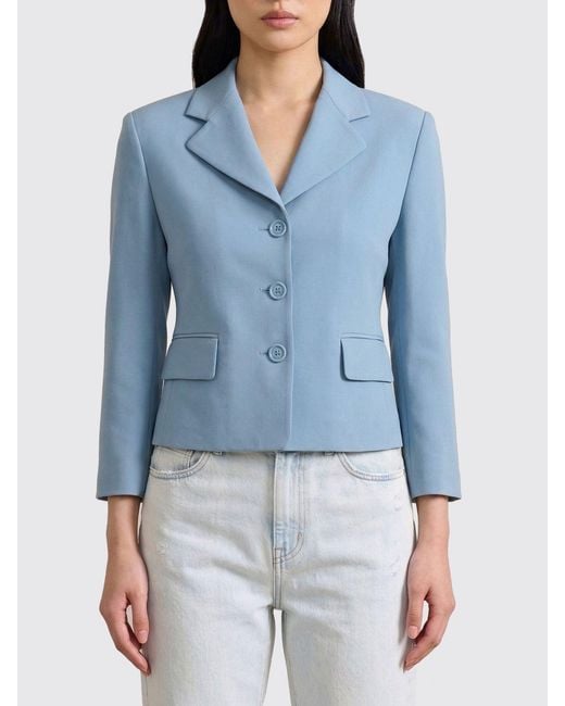 Ermanno Scervino Blue Single-Breasted Viscose Blazer