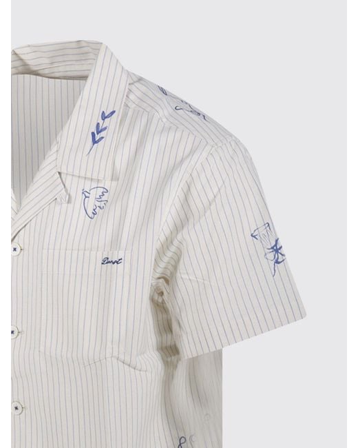 DUNST White Printed Casual Cotton Blend Shirt for men
