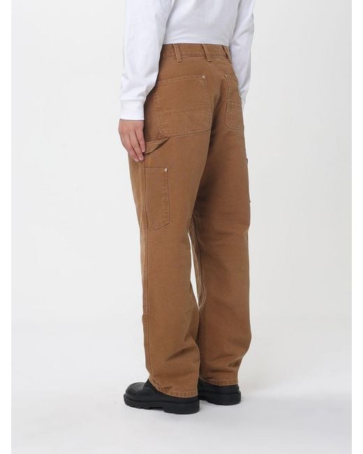 Carhartt Brown Double Knee Organic Cotton Trousers for men