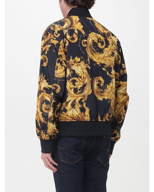 Versace Jeans Couture Blue Reversible Polyester Bomber Jacket for men