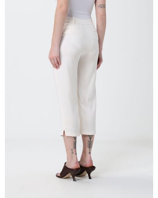 Frankie Shop White Cropped Lyocell Pants With Side Slit