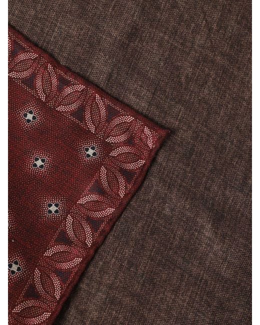 Brunello Cucinelli Red Pocket Square for men