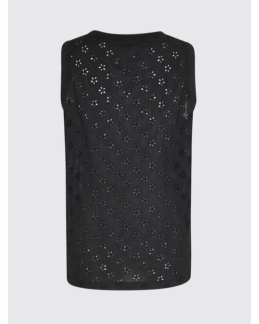 Semicouture Black Sangallo Top