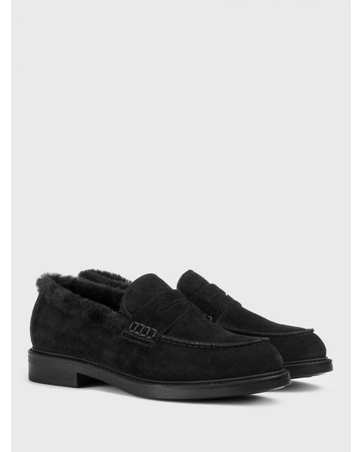 Doucal's Black Suede Loafers