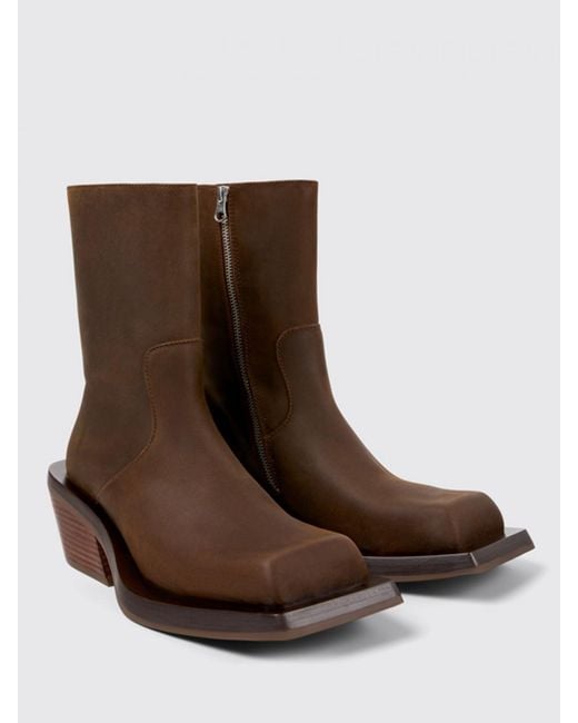 Camper Brown Leather Ankle Boots for men