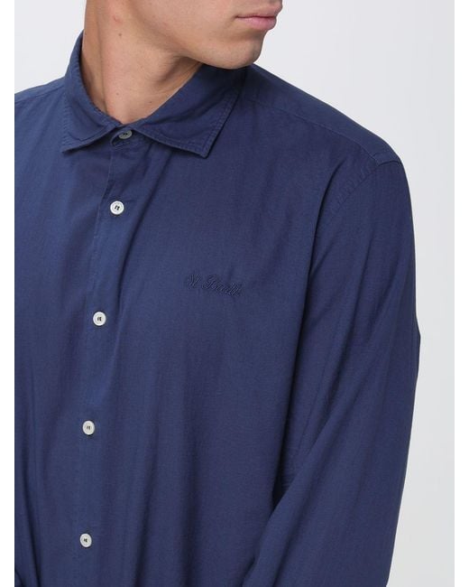 Mc2 Saint Barth Blue Linen Shirt for men