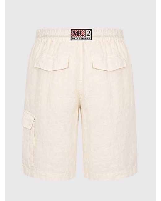 Mc2 Saint Barth Natural Cotton Cargo Shorts for men