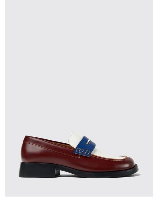 Camper White Leather Twins Loafers