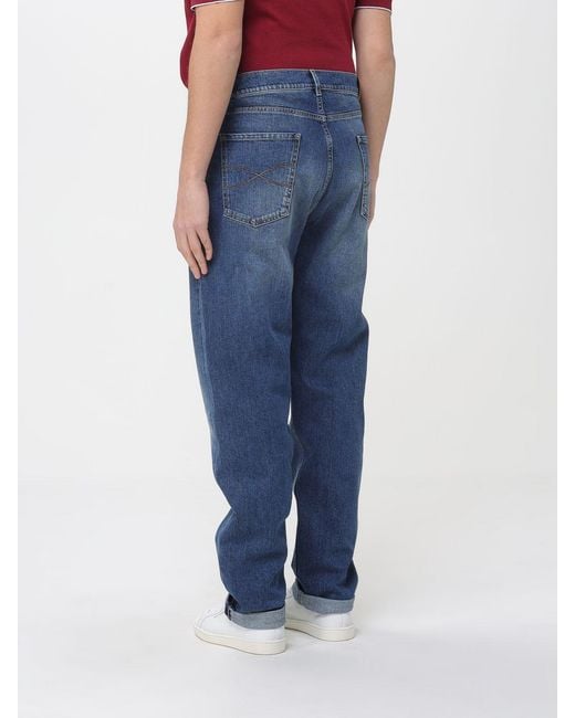 Brunello Cucinelli Blue Straight Cotton Jeans for men