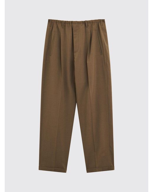 Magliano Brown Cotton Twill Slim Fit Trousers for men
