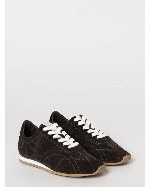 Totême Black Flex Quilted Suede Sneakers