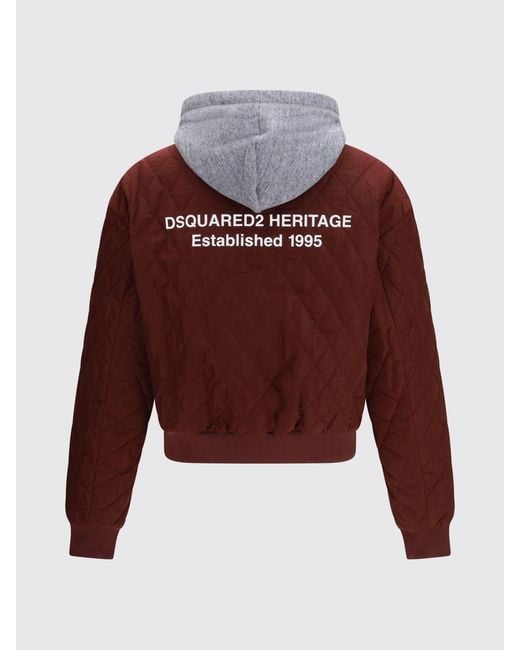 DSquared² Red Quilted Polyester Jacket for men