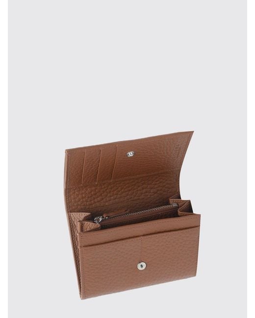 Orciani Brown Hammered Leather Wallet